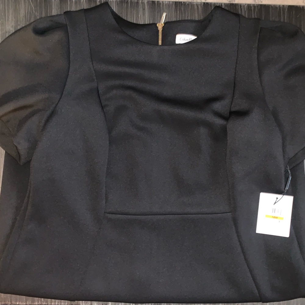 NWT Modest Black Calvin Klein Sheath Dress - Size 16W